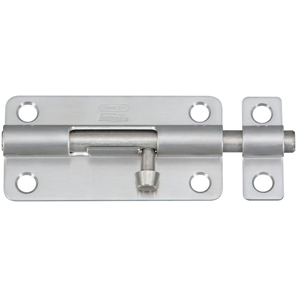 National Hardware National Hardware 4 in. L Polished Stainless Steel Barrel Bolt 1 pk N348-284 - main
